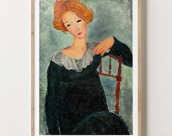 赤い髪の女 1917年 アメデオ・モディリアーニ 手描き油絵複製 イタリア