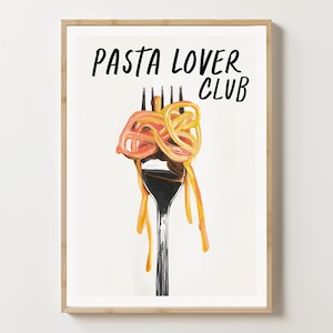 Pasta Liebhaber Poster, Italienische Küche, Spaghetti Kunstdruck, Foodie Wandkunst, Spaghetti Kunstdruck, Küchenkunst