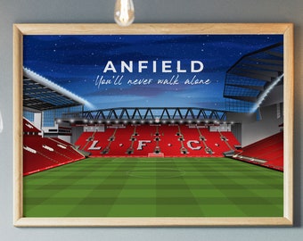 Illustrated Art Design This Is Anfield Poster Liverpool Stadium Poster Liverpool Fc Poster Handmade Products Kolenik Home Kitchen