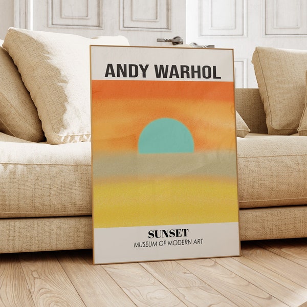 Andy Warhol Print, Andy Warhol Sunset Poster, Museum Print, Exhibition Wall Arts, Warhol Sunset Poster, Gallery Wall Prints, Pop Art Print