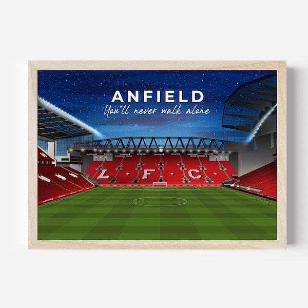 Liverpool Anfield Staidum Artwork, Anfield Print, Anfield Poster, Liverpool Fan Print, Liverpool Gift,  Stadium Print, Stadium Poster