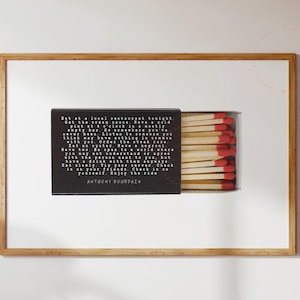 Anthony Bourdain Matchbox Quote Print, Dine at a Local Restaurant Matchbox Poster, Anthony Bourdain Wall Decor, Kitchen Matchbox Artwork