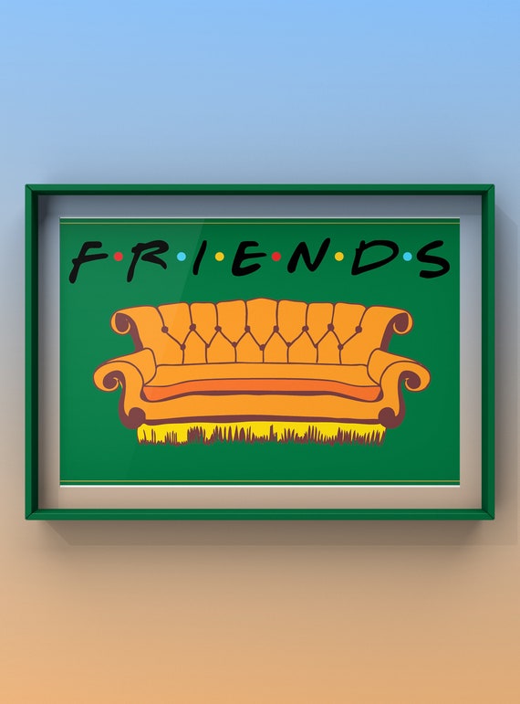 Central Perk Couch Art Poster Print Friends Tv Show Poster Etsy