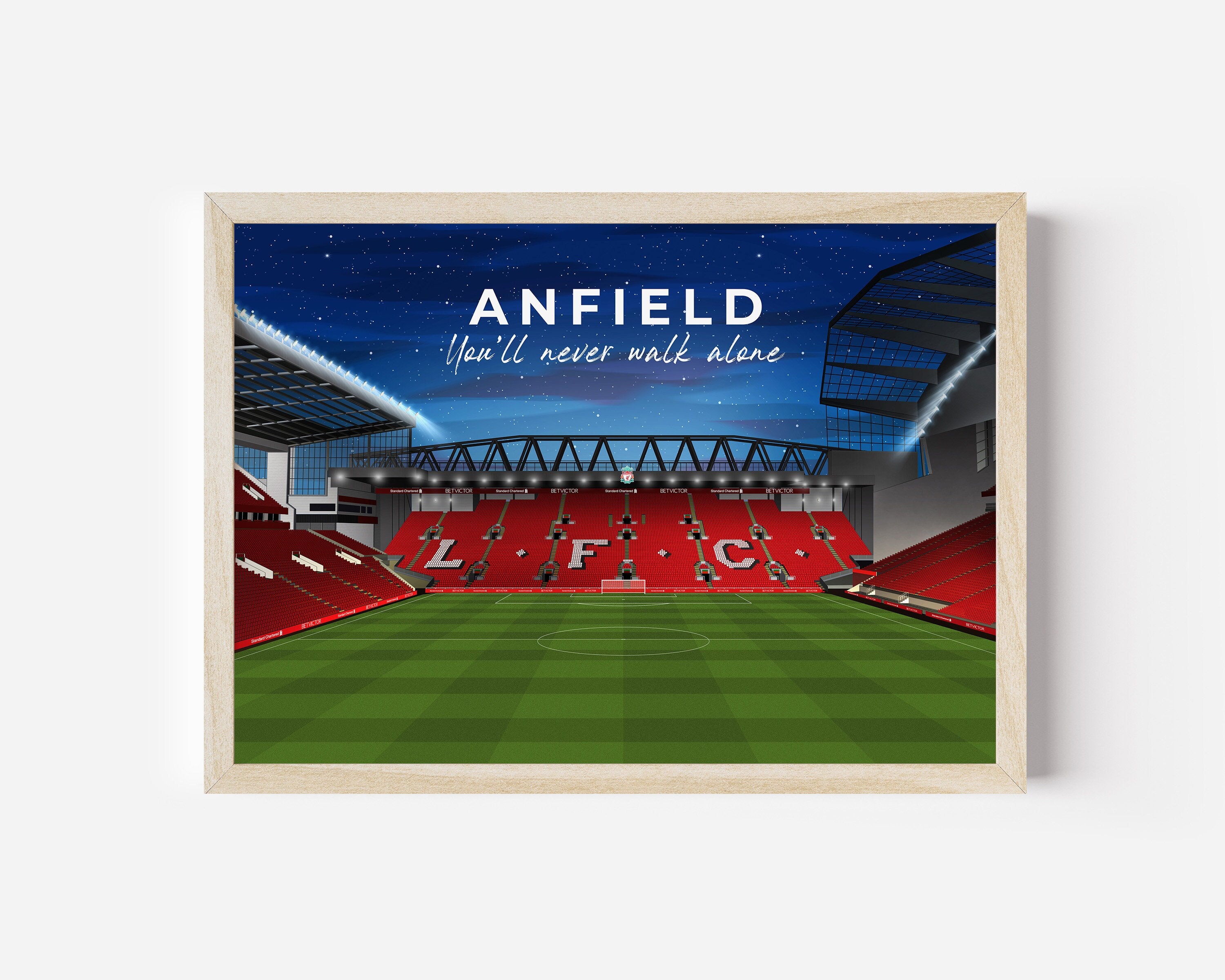Liverpool Anfield Staidum Artwork, Anfield Print, Anfield Poster ...