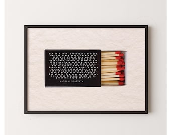 Eat at Local Anthony Bourdain Retro Matchbox Quote Print, Bourdain Quotes Wall Artwork, Kitchen Decor
