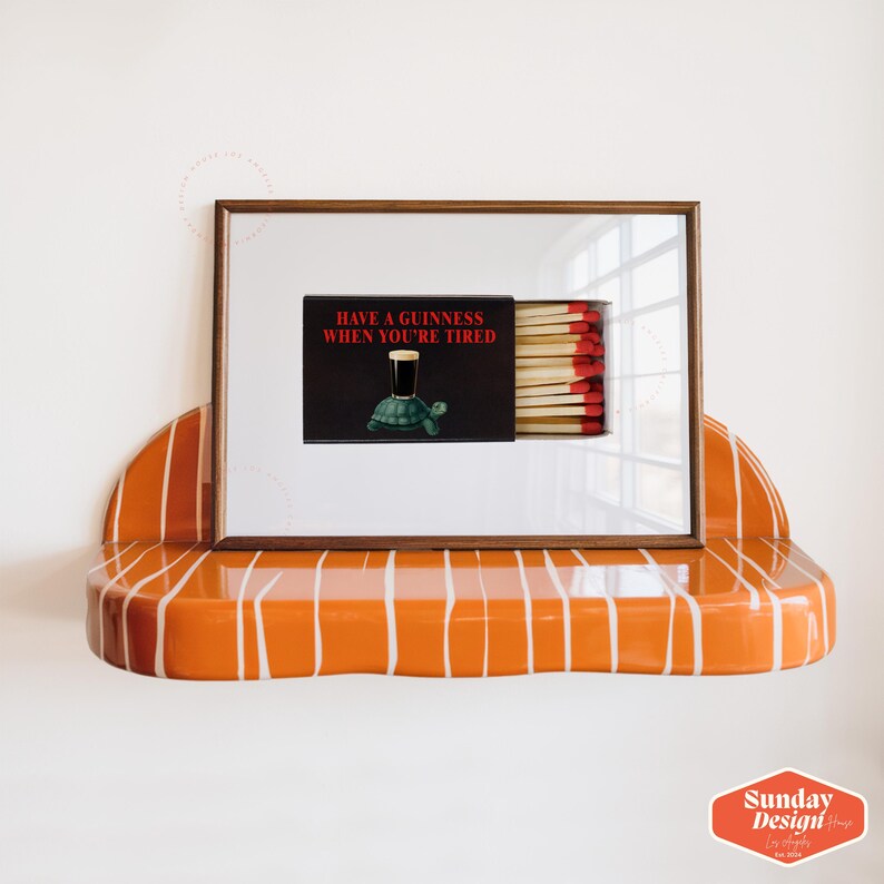 Have a Guinness When You are tired, Bar & Pub Decor, Matchbox Wall art image 5
