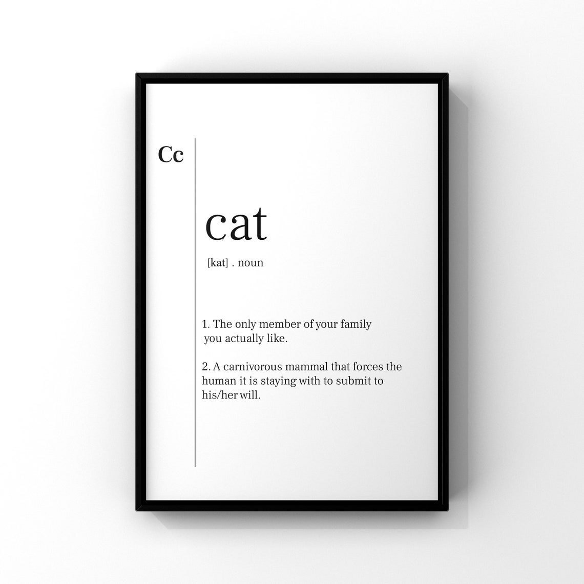 Cat Definition PrintCat PosterPet PosterCat PrintCat Wall Etsy
