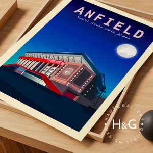 Anfield Liverpool Stadium-affisch, Liverpool-affisch, Detta är Anfield, Liverpool FC, Fotbollstryck, Du kommer aldrig att gå ensam, Liverpool-present bild 7