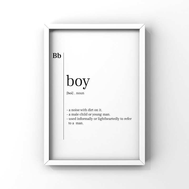 Boy Printboy Posterboy Definition Printdefinition Etsy