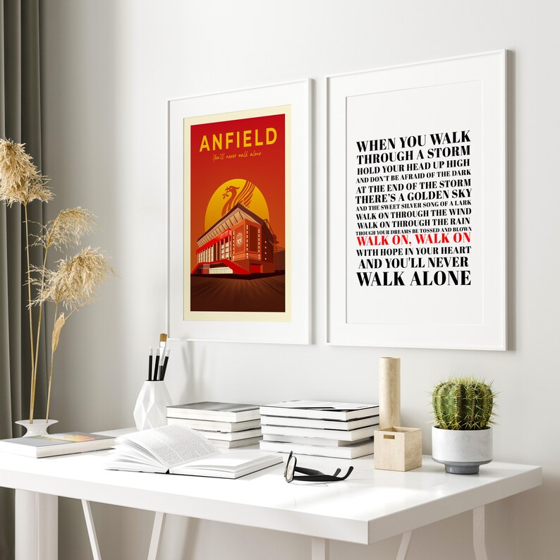 Liverpool Print, Gerry and the Pacemakers Inspired, Liverpool Fan, Football Print, Lyrics Print, Music Poster, You'll Never Walk Alone image 9