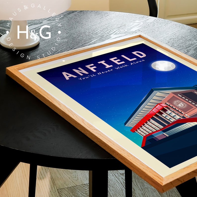 Anfield Liverpool Stadium-affisch, Liverpool-affisch, Detta är Anfield, Liverpool FC, Fotbollstryck, Du kommer aldrig att gå ensam, Liverpool-present bild 6