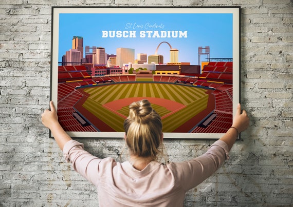 St. Louis Cardinals Busch Stadium Vintage Baseball Poster 