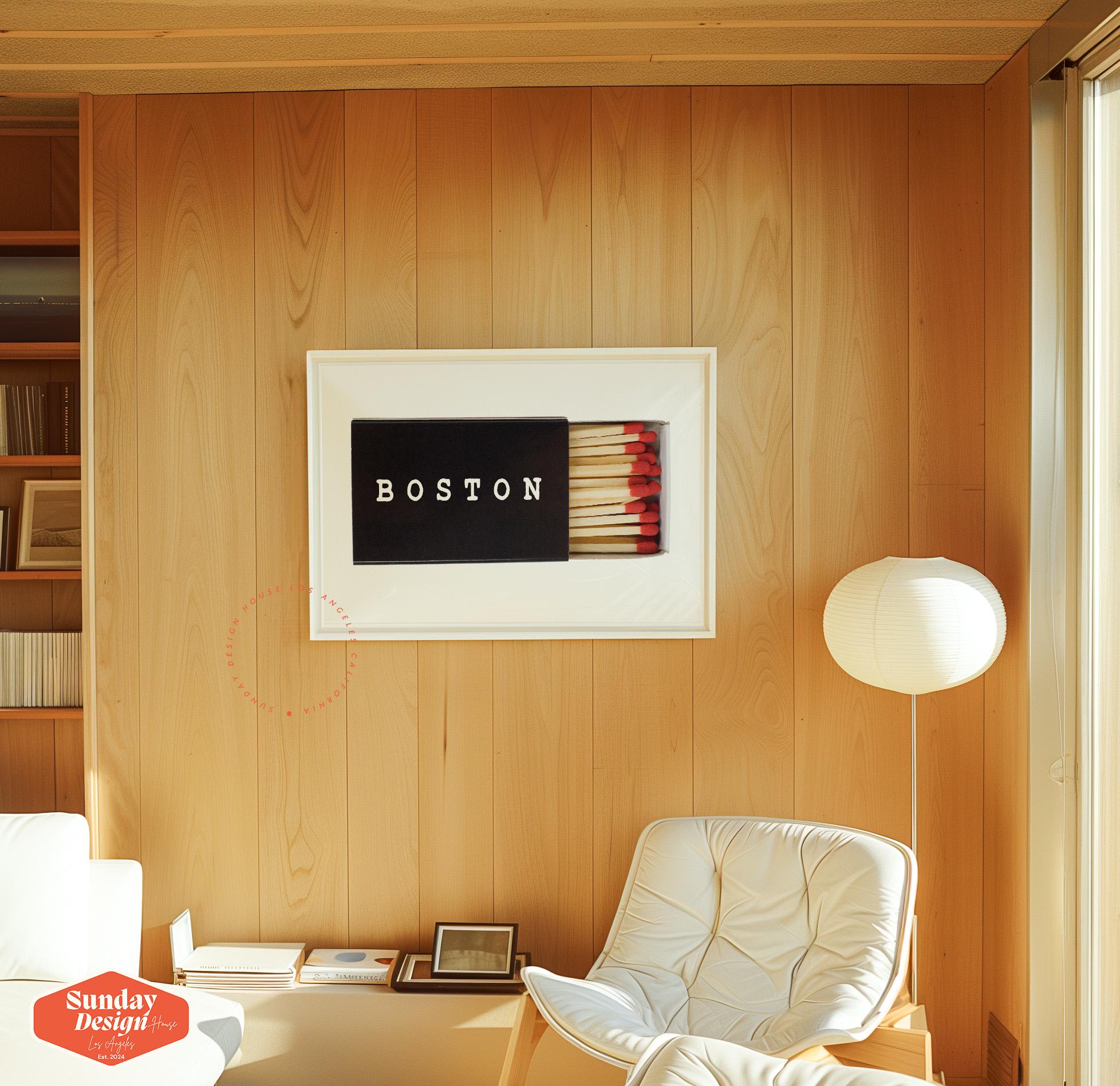 Boston City Matchbox Print, Boston Poster, Modern Wall Decor, City ...