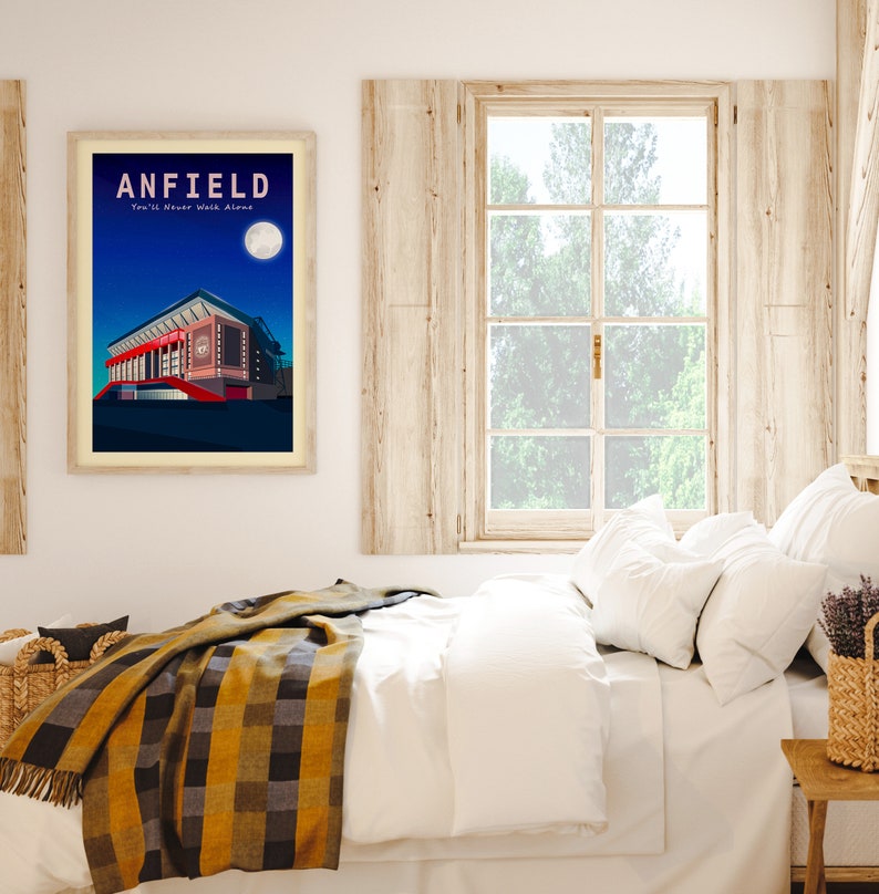 Anfield Liverpool Stadium-affisch, Liverpool-affisch, Detta är Anfield, Liverpool FC, Fotbollstryck, Du kommer aldrig att gå ensam, Liverpool-present bild 3