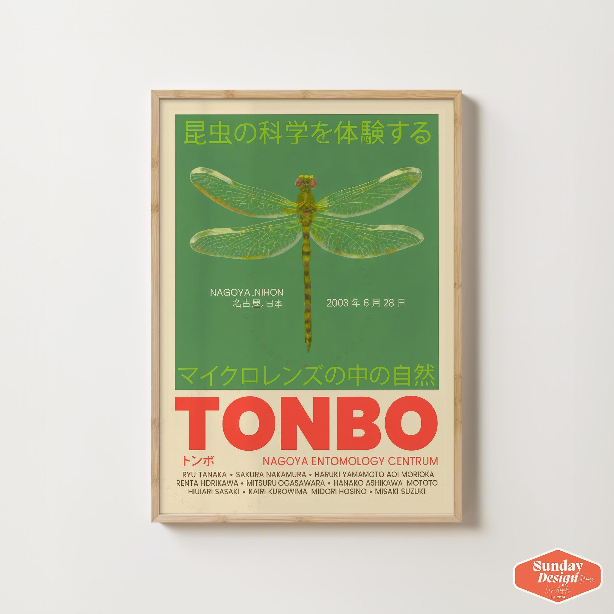 Tonbo Japanese Poster, Vintage Science Wall Art, Retro Dragonfly