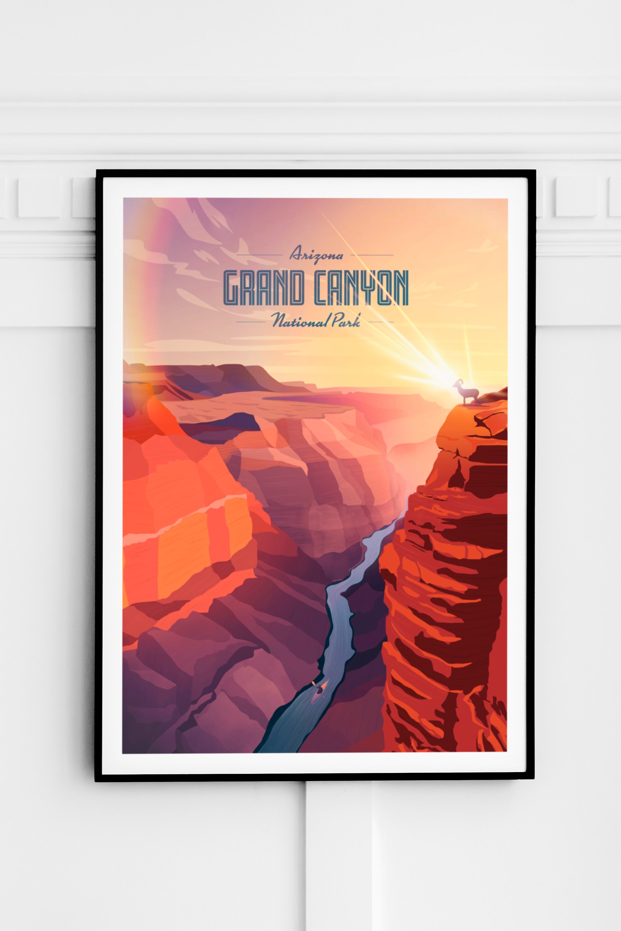 Grand Canyon National Park Travel Poster Grand Canyon Arizona - Etsy