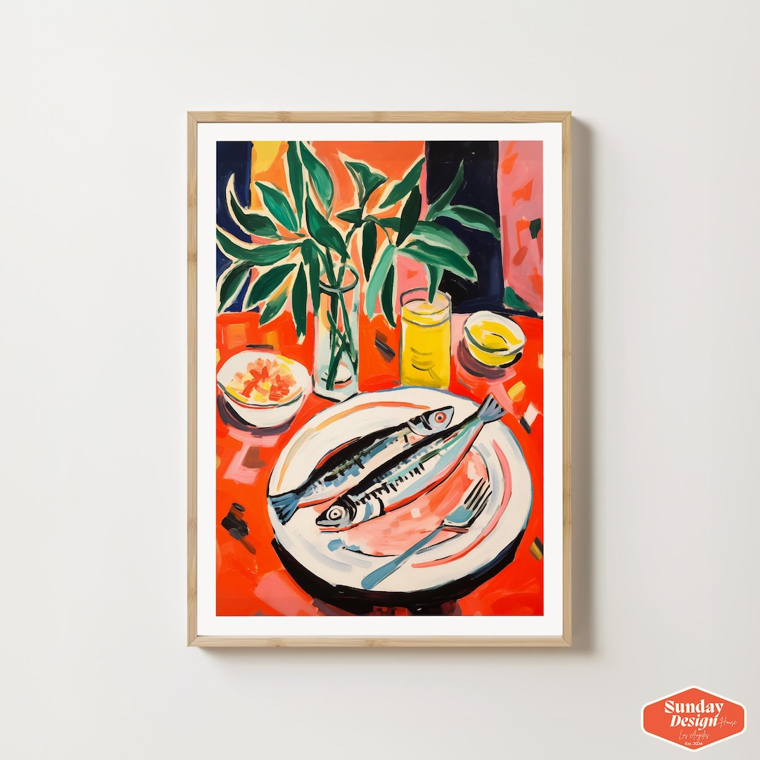 Kitchen Fish Poster Seafood Poster, Fish Wall Art Print, Italian Kitchen Wall Art, Italian ...