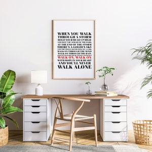 Liverpool Print, Gerry and the Pacemakers Inspired, Liverpool Fan, Football Print, Lyrics Print, Music Poster, You'll Never Walk Alone image 4