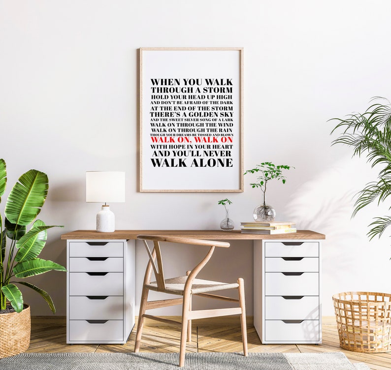 Liverpool Print, Gerry and the Pacemakers Inspired, Liverpool Fan, Football Print, Lyrics Print, Music Poster, You'll Never Walk Alone image 4