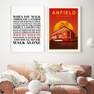 Liverpool Print, Gerry and the Pacemakers Inspired, Liverpool Fan, Football Print, Lyrics Print, Music Poster, You'll Never Walk Alone image 6