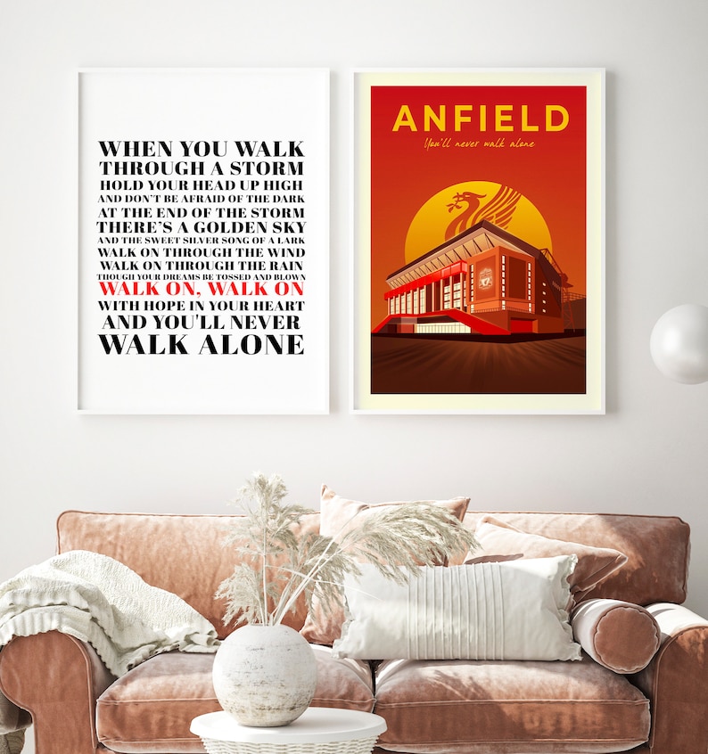 Liverpool Print, Gerry and the Pacemakers Inspired, Liverpool Fan, Football Print, Lyrics Print, Music Poster, You'll Never Walk Alone image 6