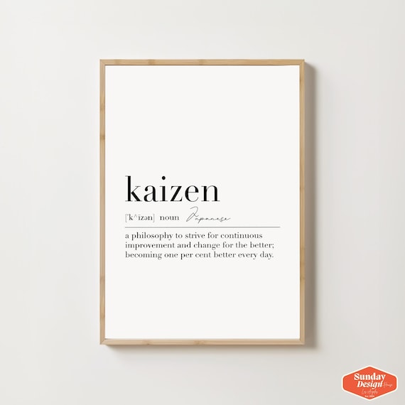 Kaizen Definition Poster, Japanese Print, Nordic Wall Decor, Kaizen Typography Print, Japanese Wall Art, Kaizen Poster, House Warming Gifts