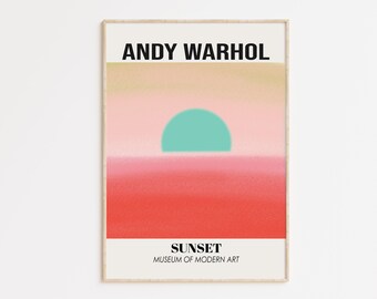 Andy Warhol Print, Andy Warhol Sunset Poster, Museum Print, Exhibition Wall Arts, Pop Art Print, Matisse, Kusama Gallery, Gallery Wall Art