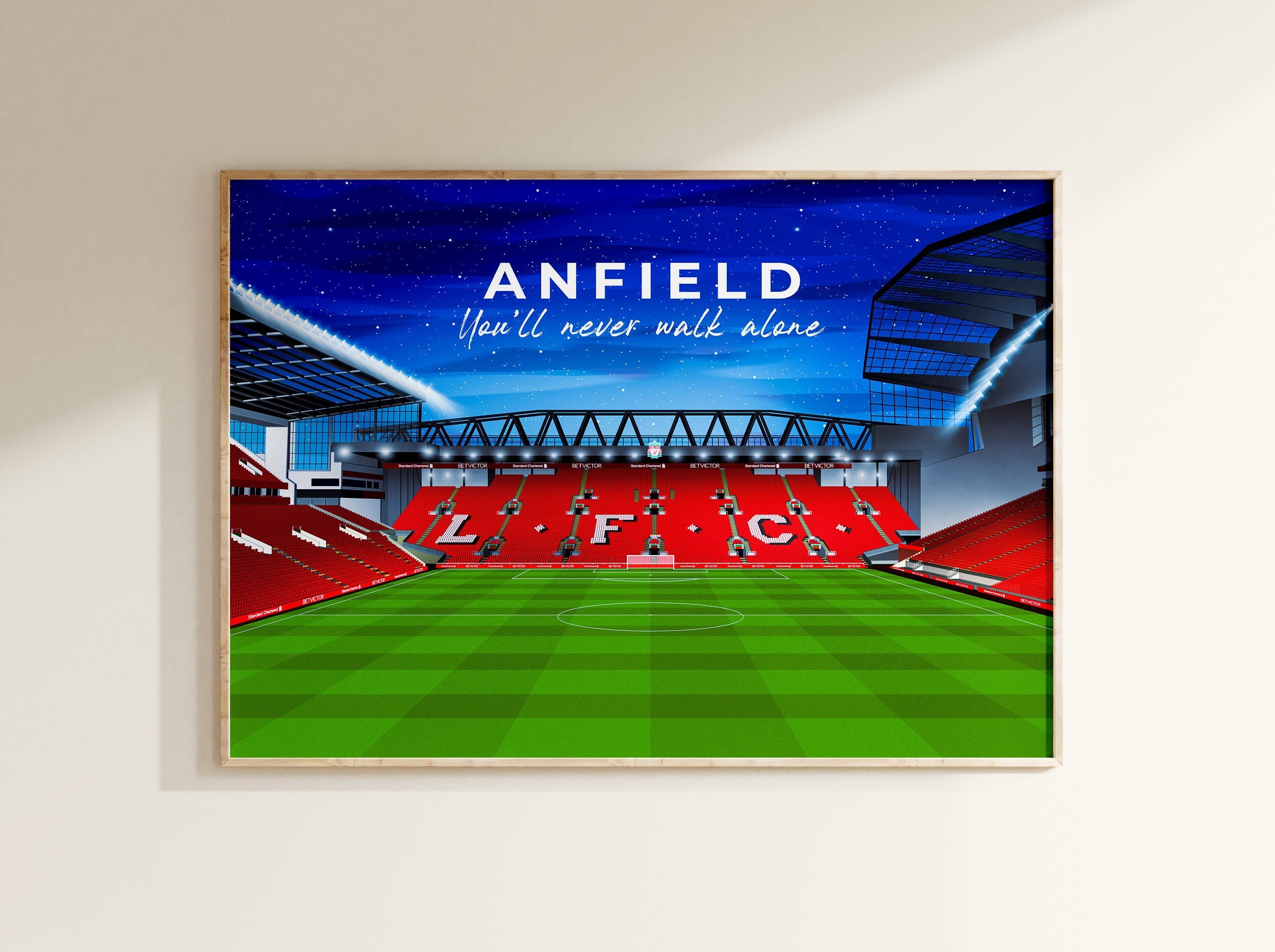 Liverpool Anfield Staidum Artwork, Anfield Print, Anfield Poster ...