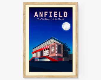 Anfield Liverpool Stadium Poster, Liverpool Poster, This is Anfield, Liverpool FC, Football Print, You Will Never Walk Alone, Liverpool Gift