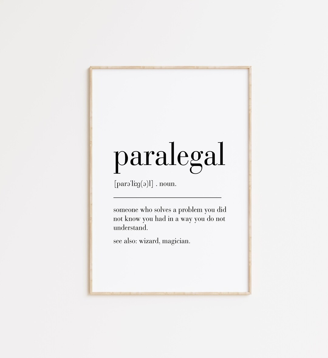 Paralegal Definition Print, Lawyer Gift, Law Office Decor, Attorney