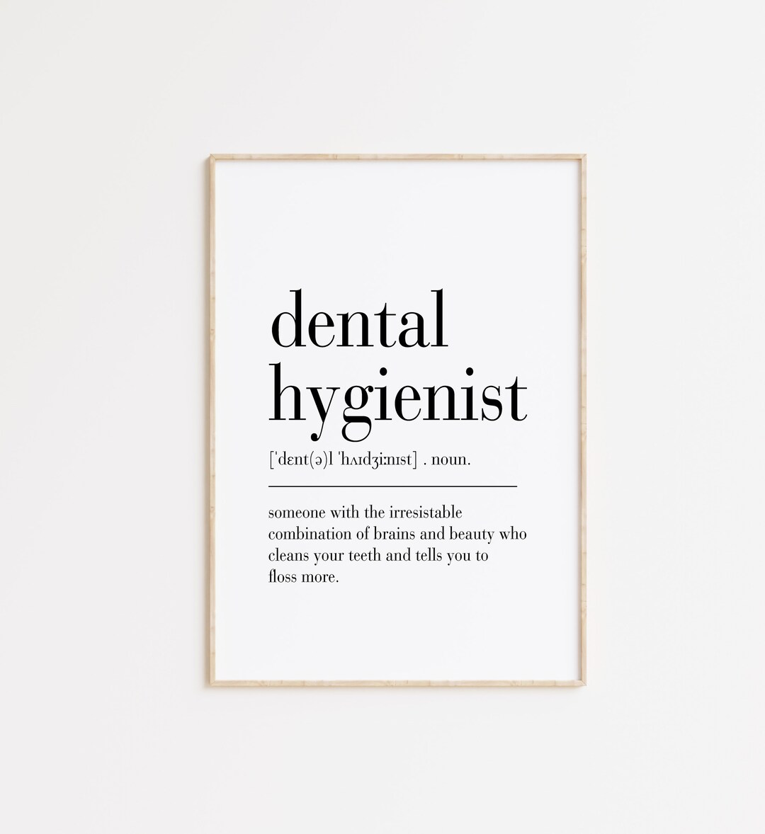 Dental Hygienist Definition Print, Dental Hygienist, Dental Art, Dental