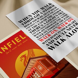 Liverpool Print, Gerry and the Pacemakers Inspired, Liverpool Fan, Football Print, Lyrics Print, Music Poster, You'll Never Walk Alone image 5