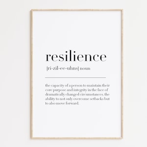 Resilience, Resilience Definition, Resilience Sign, Resilience Wall Decor, Resilience Definition Print, Home Office Print, Resilience Poster