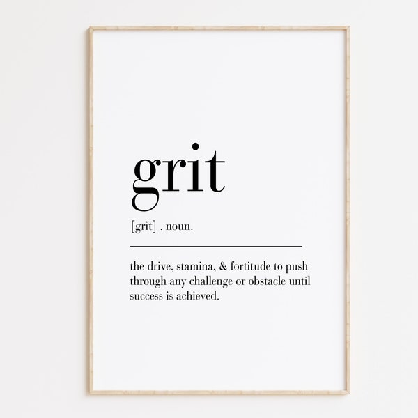 Grit Definition Druck, Grit, Grit Zitat, Grit Zeichen, Büro Kunstdruck, Grit Poster, Grit Geschenk, Moderne Dekoration, Inspiration Büro Deko