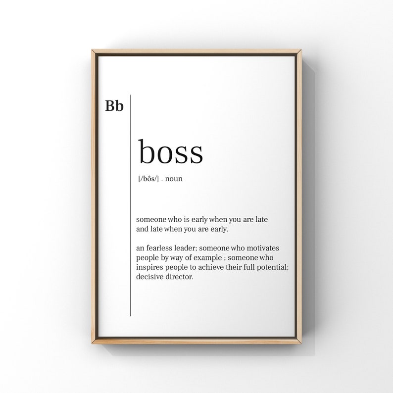 Boss Printboss Posterboss Printabledefinition Posterboss Etsy