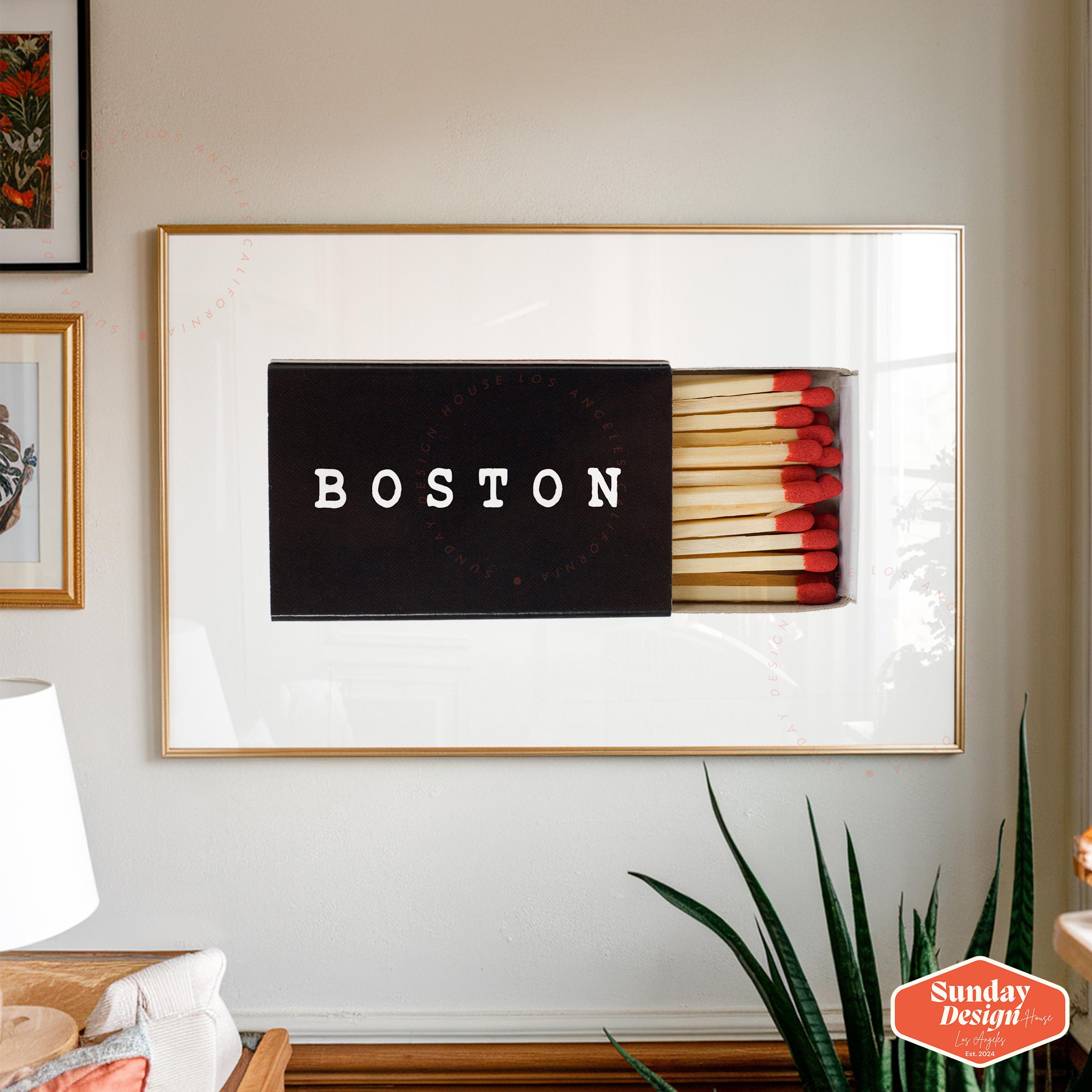 Boston City Matchbox Print, Boston Poster, Modern Wall Decor, City ...