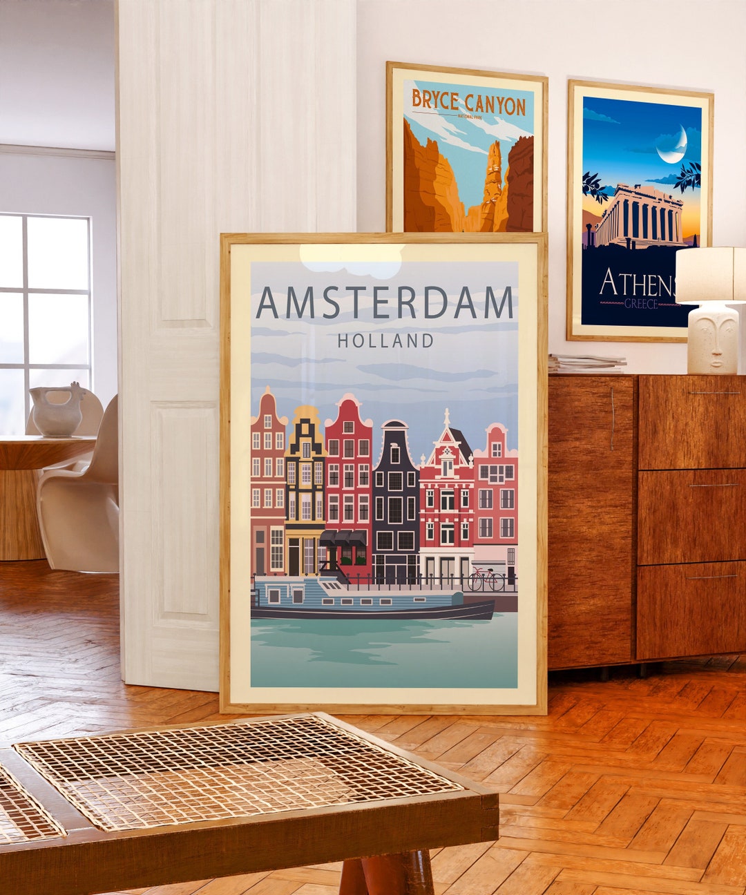 Amsterdam Poster Amsterdam Print Travel Poster City Prints - Etsy