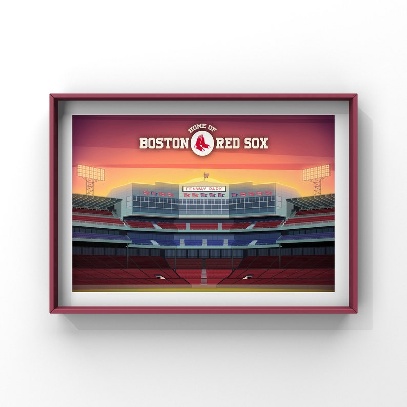 Fenway Park Boston Red Sox Wall Art Fenway Park Stadium Etsy