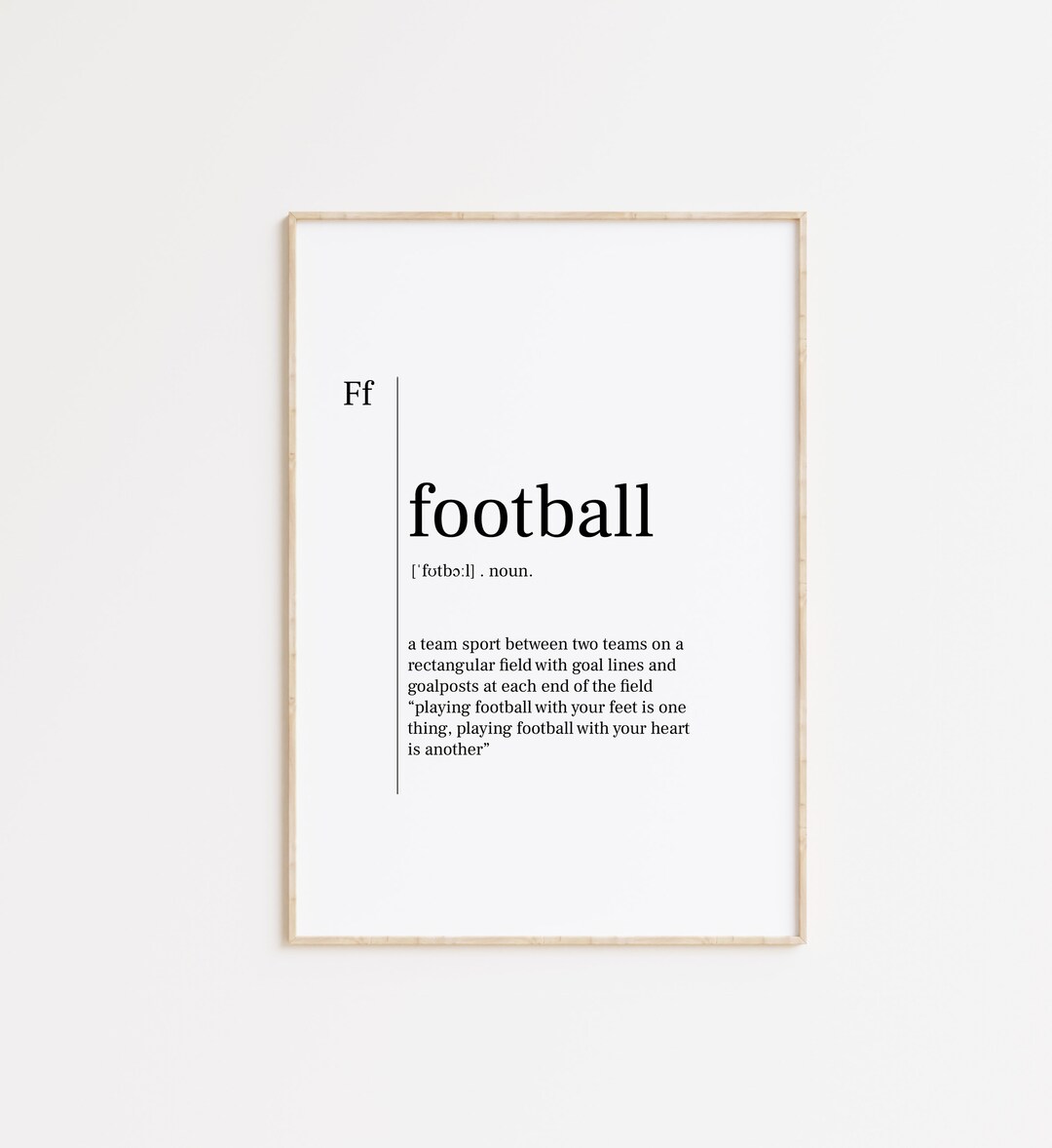 Football Definition Poster Football Prints Bedroom Wall Art Etsy
