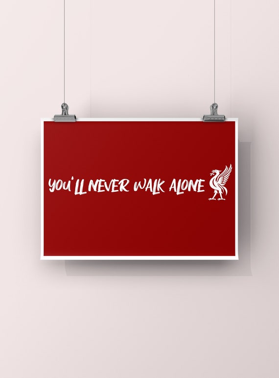 Handmade Products Size You Ll Never Walk Alone Song Lyrics Stadium Soundwave Typography Print Sounds Of Anfield Football Ground Posters Liverpool Art And Design By Dinkit Home Kitchen