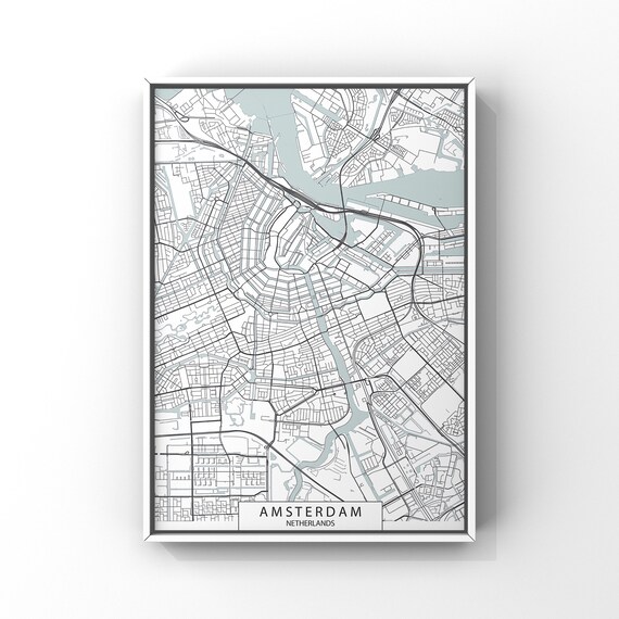 Street Art Amsterdam Map Amsterdam City Map Street Map Print Travel Poster City | Etsy Singapore