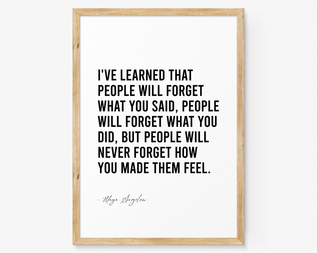 Maya Angelou Quote Print, Inspirational Wall Art, Motivational Quotes ...