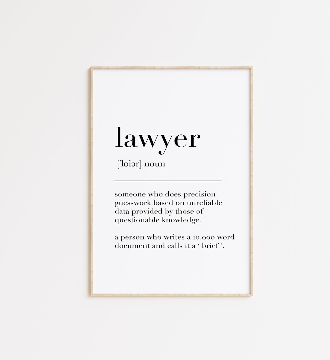 Lawyer Print, Lawyer Poster, Lawyer Definition, Lawyer Definition Print