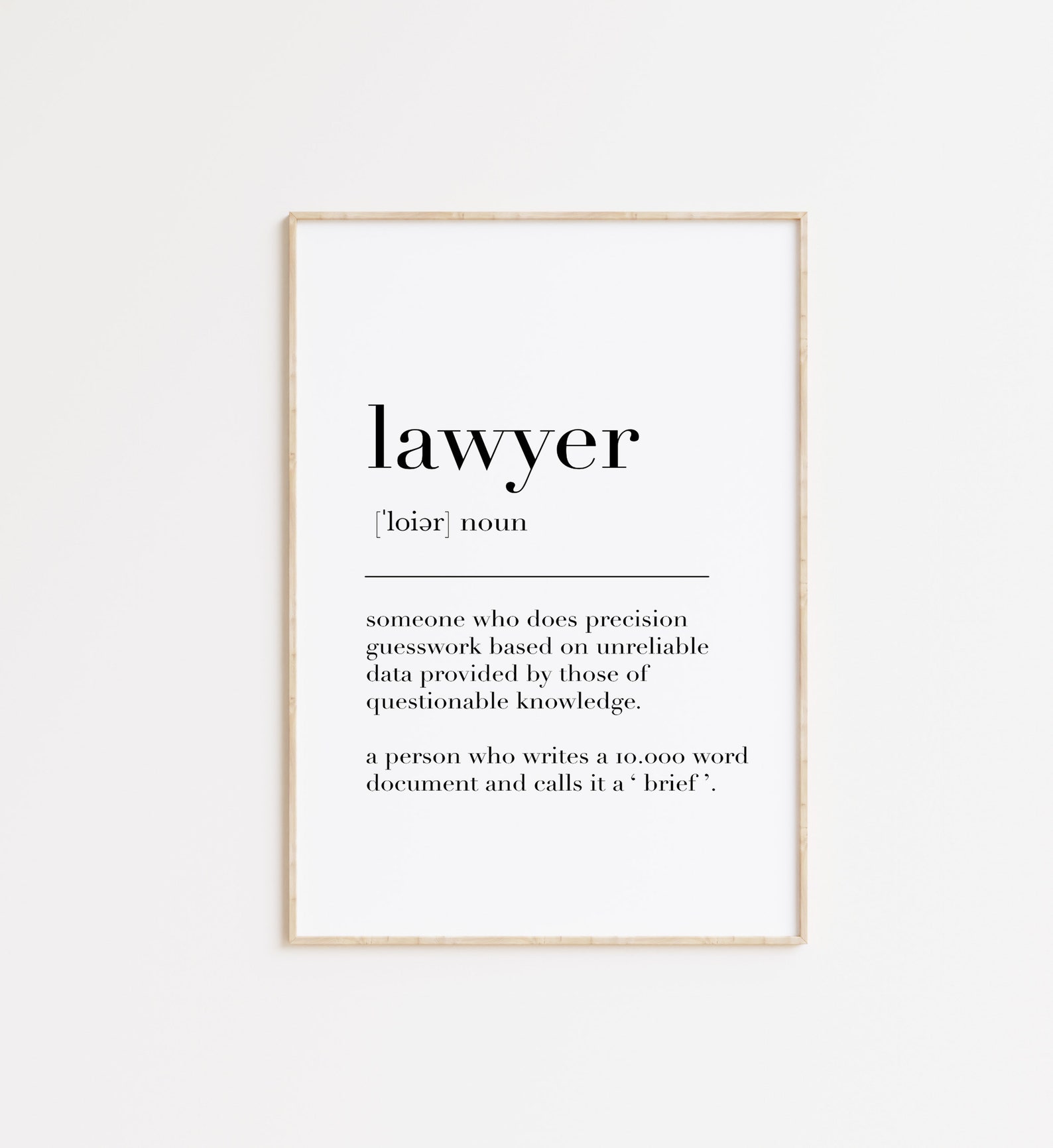 Lawyer Print Lawyer Poster Lawyer Definition Lawyer Etsy