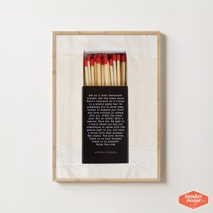 Eat at Local Anthony Bourdain Matchbox Quote Print, Kitchen Quotes Wall Artwork, Bourdain Poster image 7