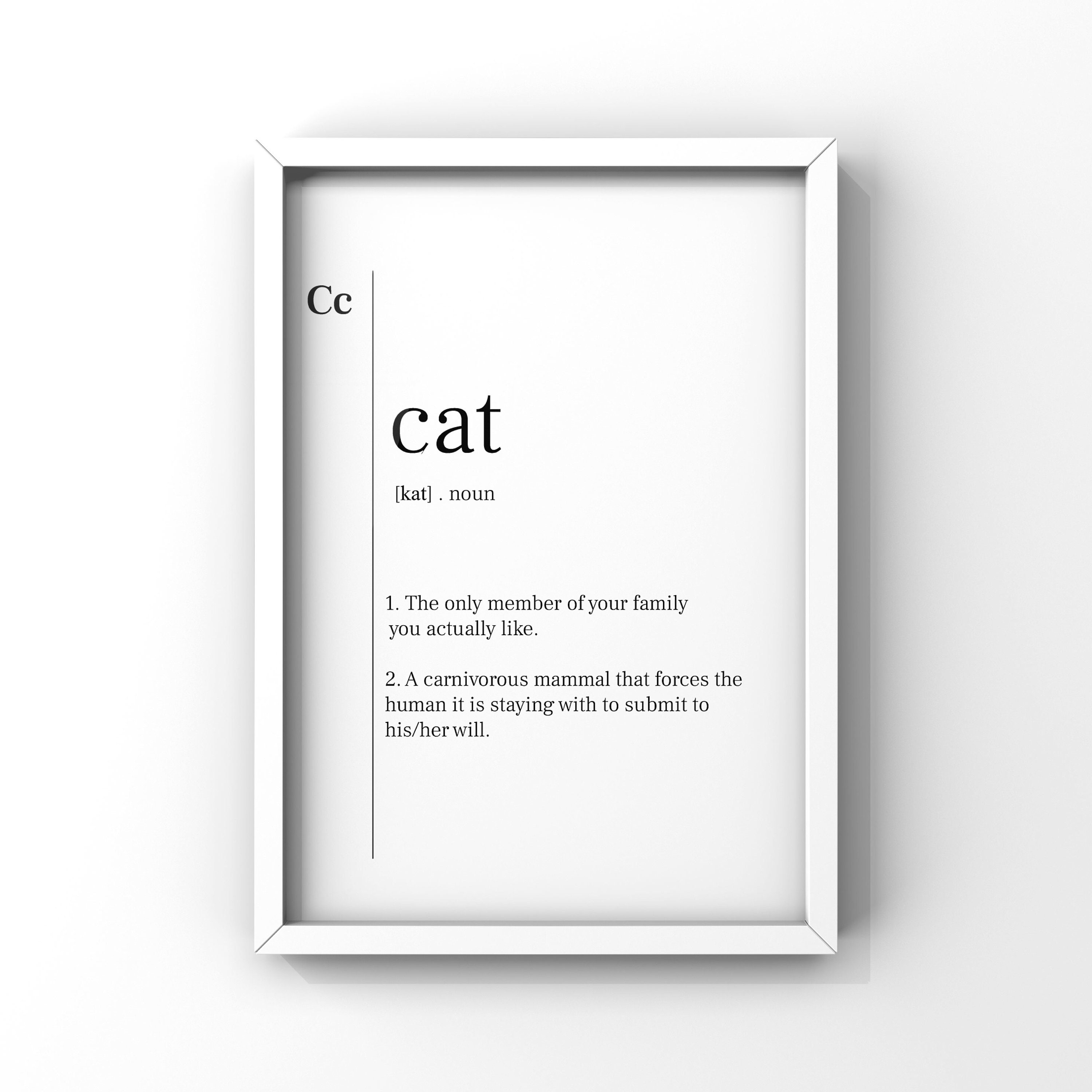 Cat Definition PrintCat PosterPet PosterCat PrintCat Wall Etsy