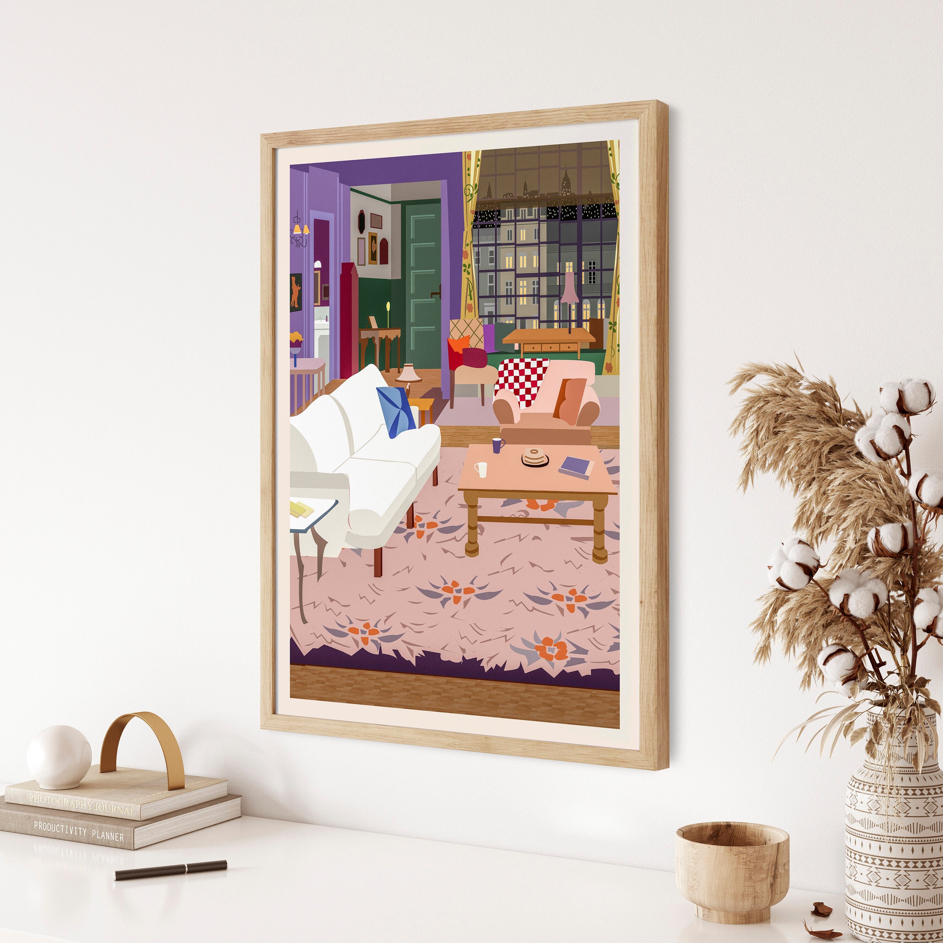 Monica's Apartment Living Room Friends TV Show Layout | Etsy