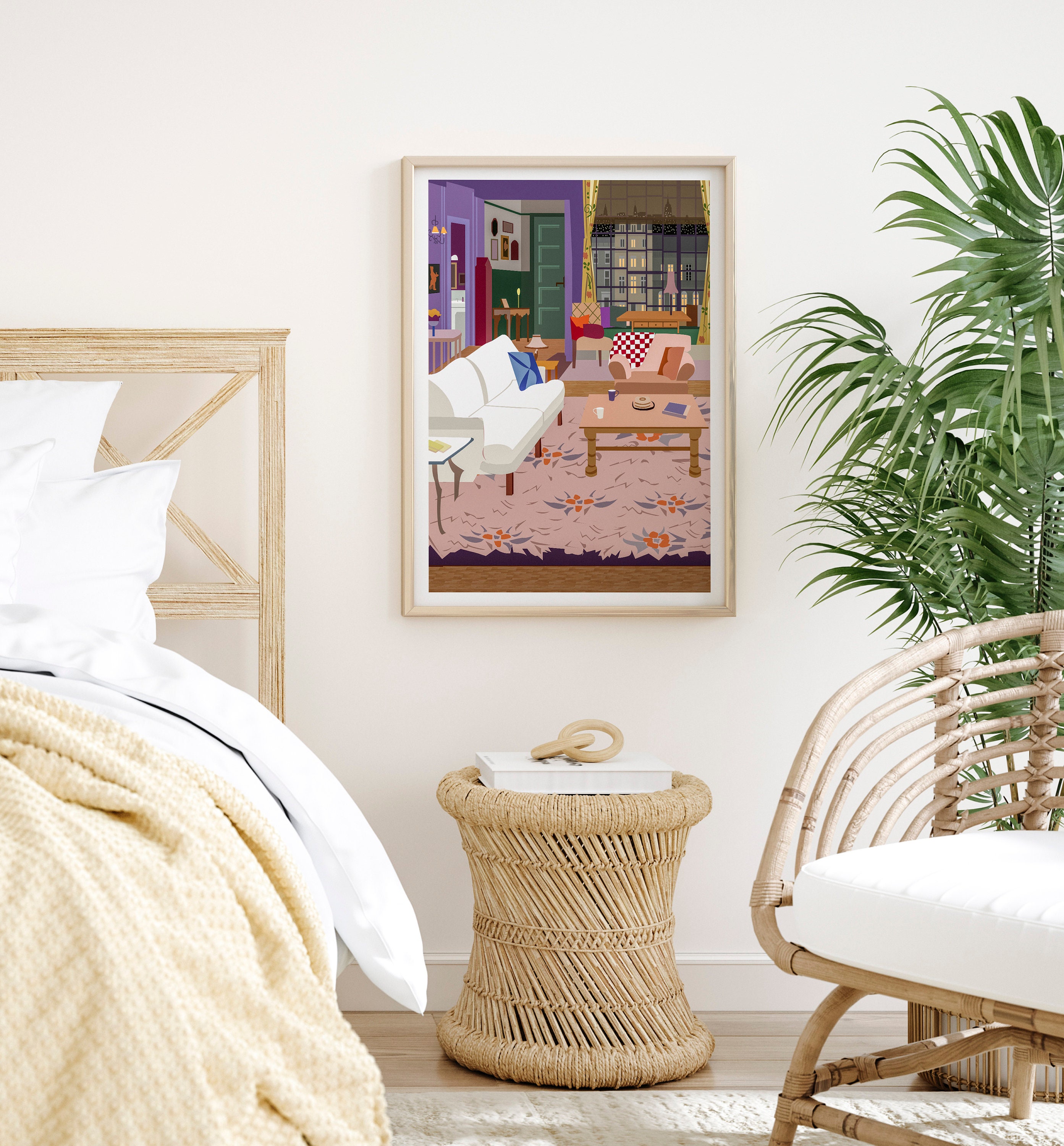 Monica's Apartment Living Room Friends TV Show Layout | Etsy