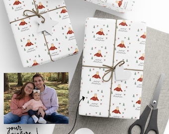 Cadeaupapier op maat, kerstcadeaupapier op maat, cadeaupapier gepersonaliseerd, cadeaupapier gepersonaliseerd, cadeaupapier foto gepersonaliseerd, inpakpapier foto gepersonaliseerd, aquarel