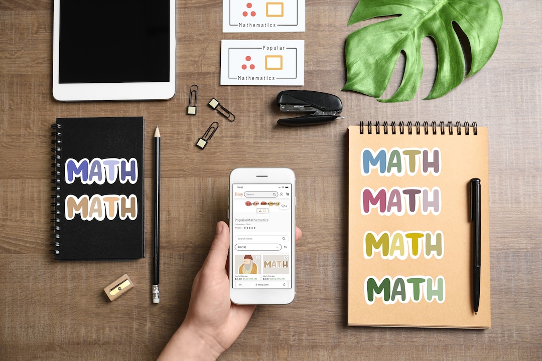 Simple Colorful Math Logo Sticker Math Sticker: Colorful Decal - Etsy